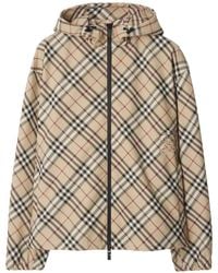 Burberry - Alabaster Überprüfen Jacke Mit Kapuze - Lyst