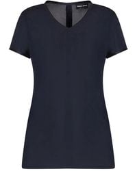 Giorgio Armani - V-Neck Silk Blouse - Lyst