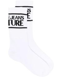 Versace Jeans Couture - Intarsia-Knit Logo Socks - Lyst