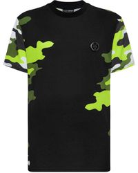 Philipp Plein - Camouflage-print Cotton T-shirt - Lyst