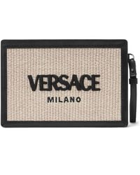 Versace - Milano Raffia Clutch Bag - Lyst