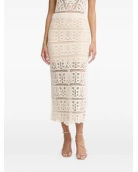 Guess - Scalloped-Edge Midi Skirt - Lyst