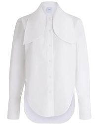Patou - Oversized-Collar Long-Sleeve Shirt - Lyst