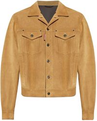 DSquared² - Leren Jack Met Knoopsluiting - Lyst