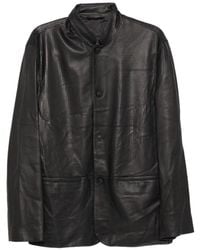 Giorgio Armani - Perforated Leather Jacket - Lyst