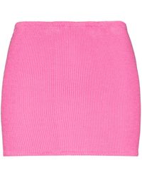Hunza G - Crinkled-effect Mini Skirt - Lyst