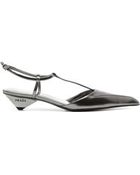 Prada - 35Mm Metallic-Finish Pumps - Lyst