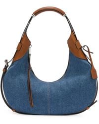 Moschino - Denim Leather-Trim Shoulder Bag - Lyst