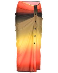 The Attico - Gradient-Effect Midi Skirt - Lyst
