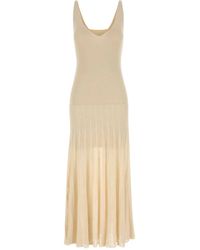 Isabel Marant - Geripptes Kleid mit V-Ausschnitt - Lyst