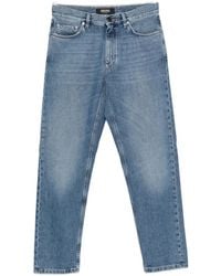 ZEGNA - Logo-Patch Straight-Leg Jeans - Lyst