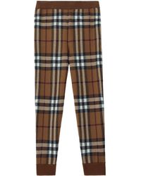 Burberry - Checked Tapered Track Pants - Lyst