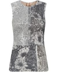 Maison Margiela - Sequin-Embellished Floral-Print Top - Lyst