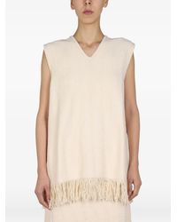 Jil Sander - Fringed-Hem V-Neck Vest - Lyst