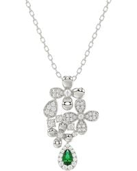 Marchesa - 18kt White Gold Floral Diamond Necklace - Lyst