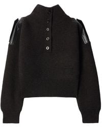 Burberry - Wollen Trui Met Halve Knoop - Lyst