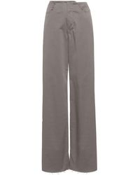 MM6 by Maison Martin Margiela - Distressed Wide-leg Trousers - Lyst
