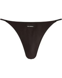 Karl Lagerfeld - Logo-Appliquéd Satin Thong - Lyst