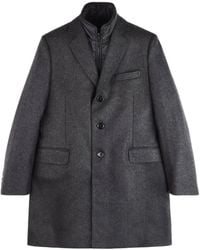 Fay - Button Zip Wool Coat - Lyst