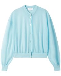 Enfold - Button-Front Fine-Knit Cardigan - Lyst
