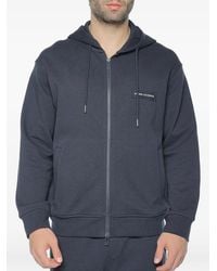 ARMANI EXCHANGE - Logo-Patch Zip-Up Hoodie - Lyst