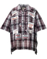 Maison Mihara Yasuhiro - Chemise Cloutée À Écussons Style Autocollants - Lyst