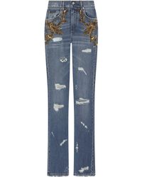 Dolce & Gabbana - Embellished Flared Jeans - Lyst