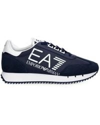 EA7 - Logo-Print Panelled Sneakers - Lyst