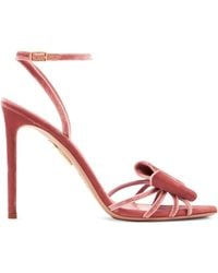 Aquazzura - 105Mm Bow-Embellished Stiletto Sandals - Lyst