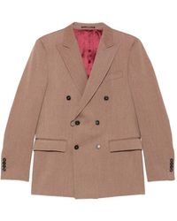 Drole de Monsieur - Double-Breasted Herringbone Blazer - Lyst
