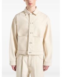 Manière De Voir - Damien Back-Pleat Cream Denim Jacket - Lyst