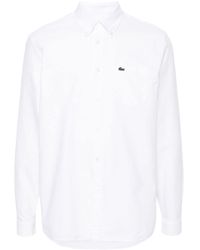 Lacoste - Katoenen Overhemd Met Logopatch - Lyst