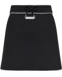 Marine Serre - Ribbed Drawstring Waist Mini Skirt - Lyst