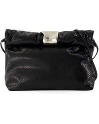 STAUD - Pochette En Cuir À Effet Peau De Serpent Et Détail De Bracelet Manchette - Lyst