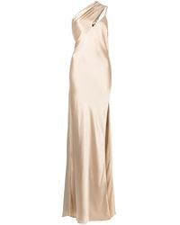 Michelle Mason - Side-Slit One-Shoulder Gown - Lyst