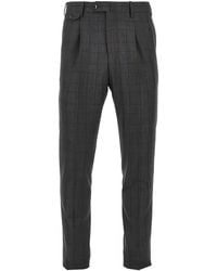 PT Torino - Check-Pattern Pleated Trousers - Lyst