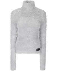 MM6 by Maison Martin Margiela - High-neck Fluffy Sweater - Lyst
