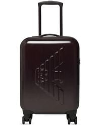 Emporio Armani - Logo-Embossed Spinner Suitcase - Lyst