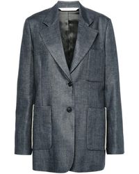 Palm Angels - Single-Breasted Linen Blazer - Lyst