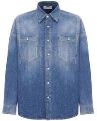 McQueen - Dart-Detail Denim Shirt - Lyst