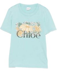 Chloé - Flower-Print T-Shirt - Lyst