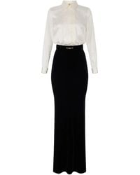 Elisabetta Franchi - Pleated-Front Maxi Dress - Lyst
