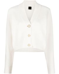 Pinko - Ribbed-knit Cropped Cardigan - Lyst