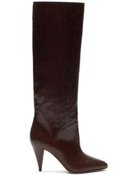 Casadei - Venus Basilisco Python-Print Boots - Lyst