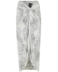 FEDERICA TOSI - Snake-Print Knotted Beach Cover-Up Skirt - Lyst