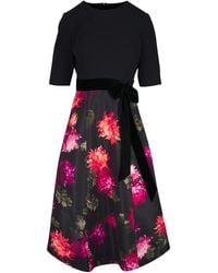Carolina Herrera - Chrysanthemum-Print Midi Dress - Lyst