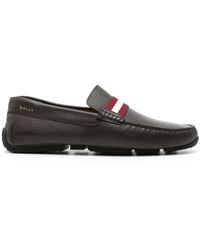 Bally - Logo-Print Leather Loafers - Lyst