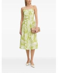Fracomina - Midi-Jurk Met Vierkante Hals En Bloemenprint - Lyst