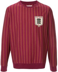 Kent & Curwen Striped Three Lions Sweatshirt - Red