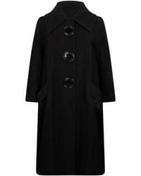 Moschino - Elegant Logo-Button Flared-Sleeve Coat - Lyst